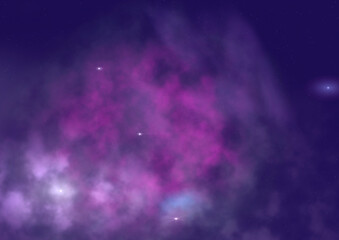 Star field in space and a nebulae