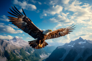 Obraz premium An eagle flies in the wild