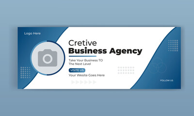 Naklejka na ściany i meble Corporate business marketing agency facebook cover banner design template for digital marketing business.