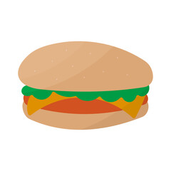 hamburger fast food picnic dinner icon element