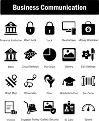 A set of 20 Business icons as financial institution, open lock, lock