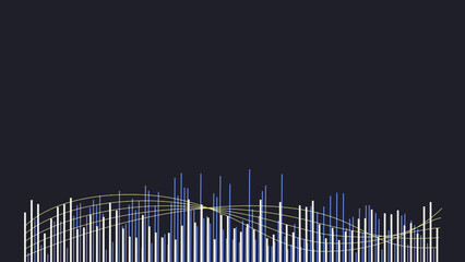 Bottom Wave Trails Visualizer Template on Black Background