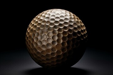 Picture shows a golf ball made from gutta percha material. Generative AI