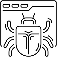 Website Bug Outline Icon