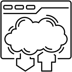 Website Cloud Computing Outline Icon