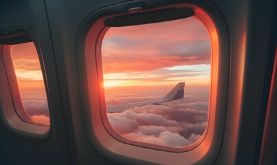Fototapeta premium view from flight cabin window