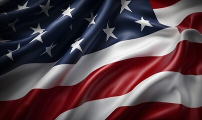 waving american flag usa cloth cinematic elegant generative ai - obrazy, fototapety, plakaty