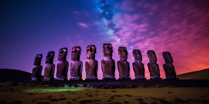 easter island statues - moai