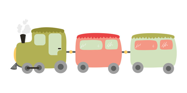 Cute Cartoon Vehicle Illustration Isolated In White Background