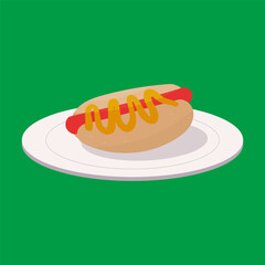 hot dog fast food plate icon element