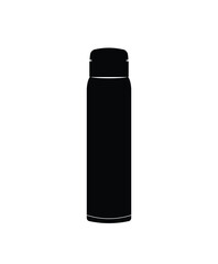 Stainless steel water bottle silhouette, stainless water hot drinks bottle icon