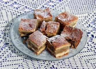 tasty apple pie as dessert close up