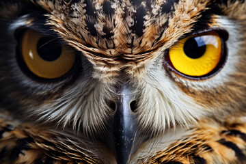 Close up shot of owl - obrazy, fototapety, plakaty