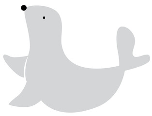 Cute Seal Pup in a Minimal and Simple Style
 - obrazy, fototapety, plakaty