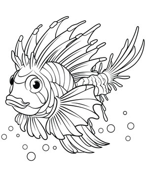recommend clip art: lionfish coloring page for kids