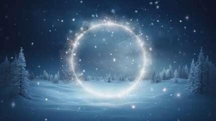 Naklejka premium 3D circle to celebrate beautiful merry christmas and happy new year frame background.