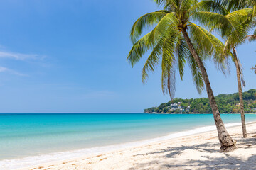 Tropical paradise beach with nobody in Kamala Beach, Thailand