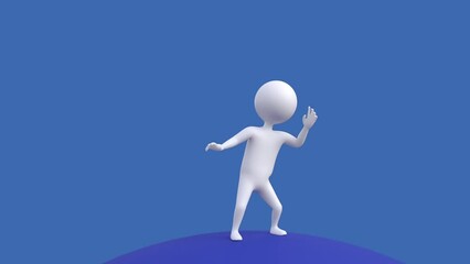 standing puppet man dodge from hit