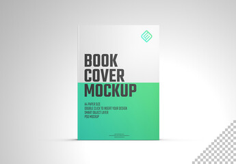 Isolated Book Cover Mockup With Texture Effect