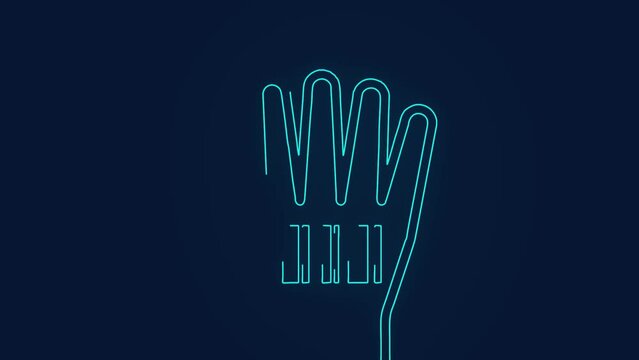 hands barcode biometric security scan animation