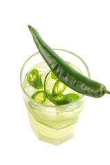 chili pepper cocktail on isolated background
