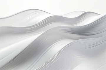 Abstract 3D waves formed by twisting silver metallic wires and cables on a white background. Generative AI