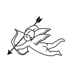 cupid, the god of sexual love in ancient Rome, vector icon