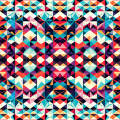 Seamless background pattern. Abstract geometric pattern with colored triangles.