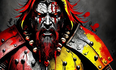 Obraz premium a viking knight -An AI generated illustration of