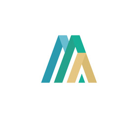 MA letter logo. Monogram Two letter M and A. The MA logo design is simple, minimal and elegant.