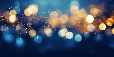 Obraz na płótnie Canvas Blurred bokeh light background, Christmas and New Year holidays background. Generative AI