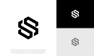 Initials S logo design. Initial Letter Logo. Innovative high tech logo template.	
