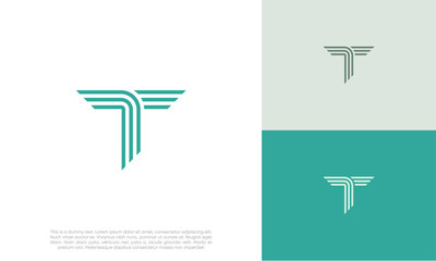 Initials T logo design. Initial Letter Logo. Innovative high tech logo template.	
