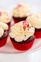 Red Velvet Cupcakes with White Chocolate Ganache Frosting