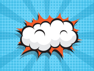 abstract comic book, pop art cartoon with blank speech bubble halftone dotted background