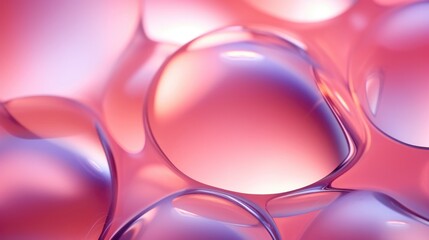 transparent liquid water bubbles. Facial skin care cosmetic product. Generative AI