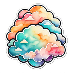 Obraz premium sun and clouds watercolor. Ai generated 