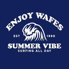 Vintage Logo Design. Illustration of waves. Vector design of logos, t-shirts, posters and other uses. Vector eps 10