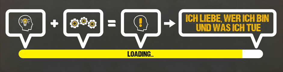 Fototapeta premium Ich liebe, wer Ich bin und was Ich tue 