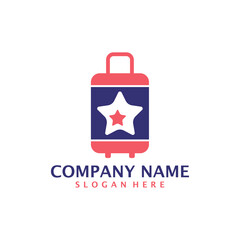Star Suitcase logo design vector. Suitcase logo design template concept