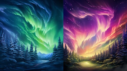 Ethereal auroras illuminate skies painted by AI algorithms, an enchanting reminder of the mesmerizing collaboration between tech and cosmos | generative ai