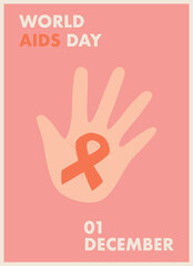 Obraz premium retro pink poster for aids day