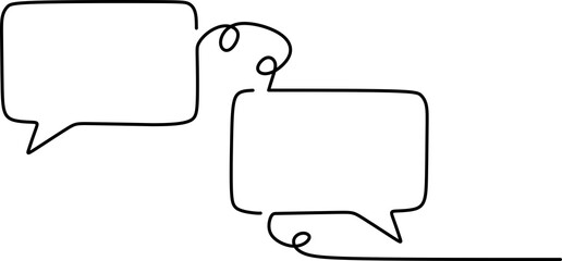 Continuous line drawing. Speech bubbles isolated on transparent background For mobile app and social media.  © Natvc