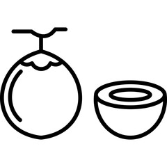 Coconut Line icon vector