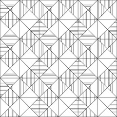  Stylish texture with figures from lines.Abstract geometric black and white pattern for web page, textures, card, poster, fabric, textile. Monochrome graphic repeating design. 