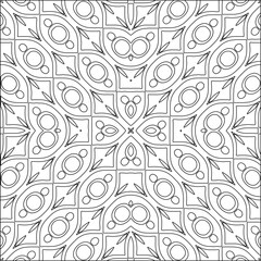 Stylish texture with figures from lines.Abstract geometric black and white pattern for web page, textures, card, poster, fabric, textile. Monochrome graphic repeating design. 