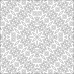 Stylish texture with figures from lines.Abstract geometric black and white pattern for web page, textures, card, poster, fabric, textile. Monochrome graphic repeating design. 