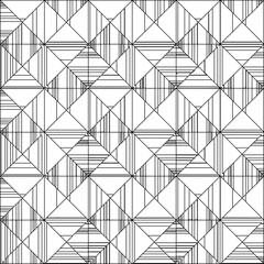 Stylish texture with figures from lines.Abstract geometric black and white pattern for web page, textures, card, poster, fabric, textile. Monochrome graphic repeating design. 