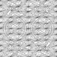  Stylish texture with figures from lines.Abstract geometric black and white pattern for web page, textures, card, poster, fabric, textile. Monochrome graphic repeating design. 