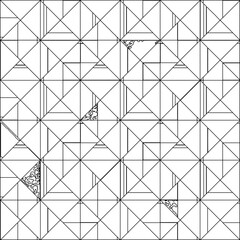  Stylish texture with figures from lines.Abstract geometric black and white pattern for web page, textures, card, poster, fabric, textile. Monochrome graphic repeating design. 